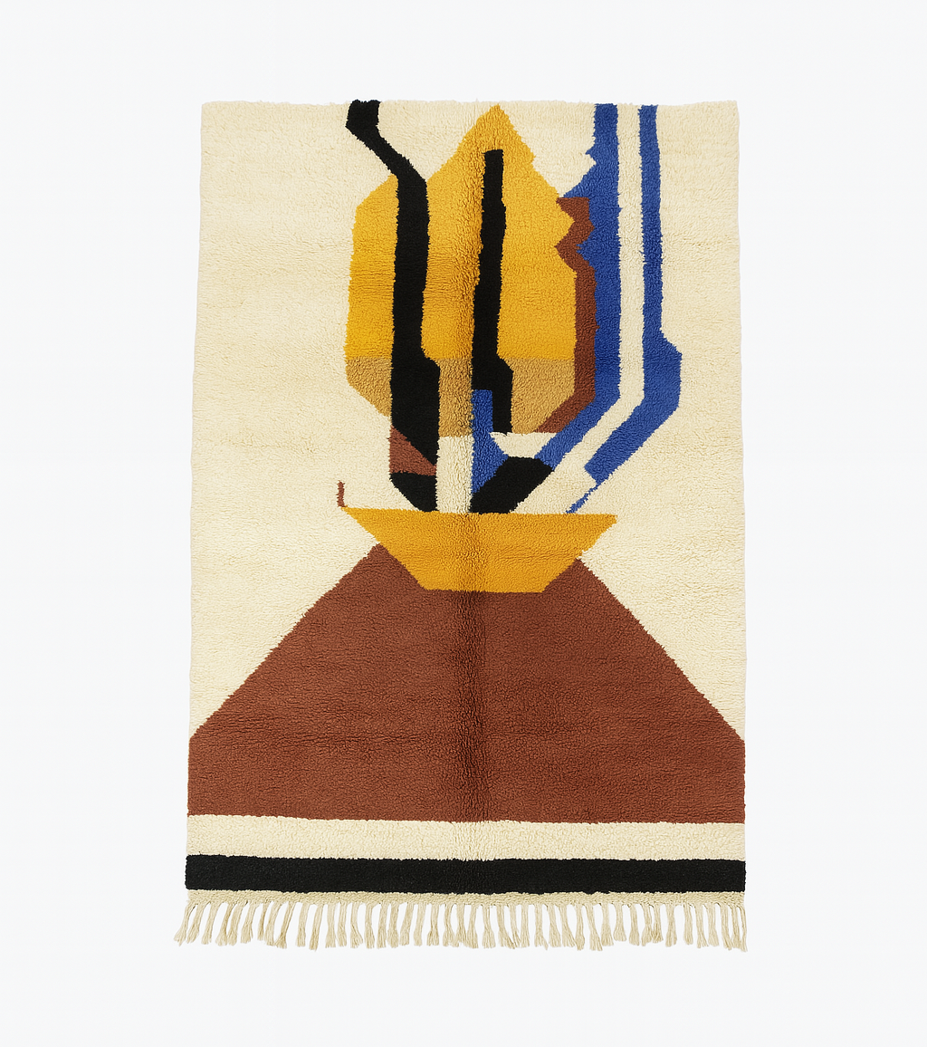 'Kasbah Flame' 1.7m x 2.5m Handwoven Boujaad Rug - 100% Natural Wool & Dyes