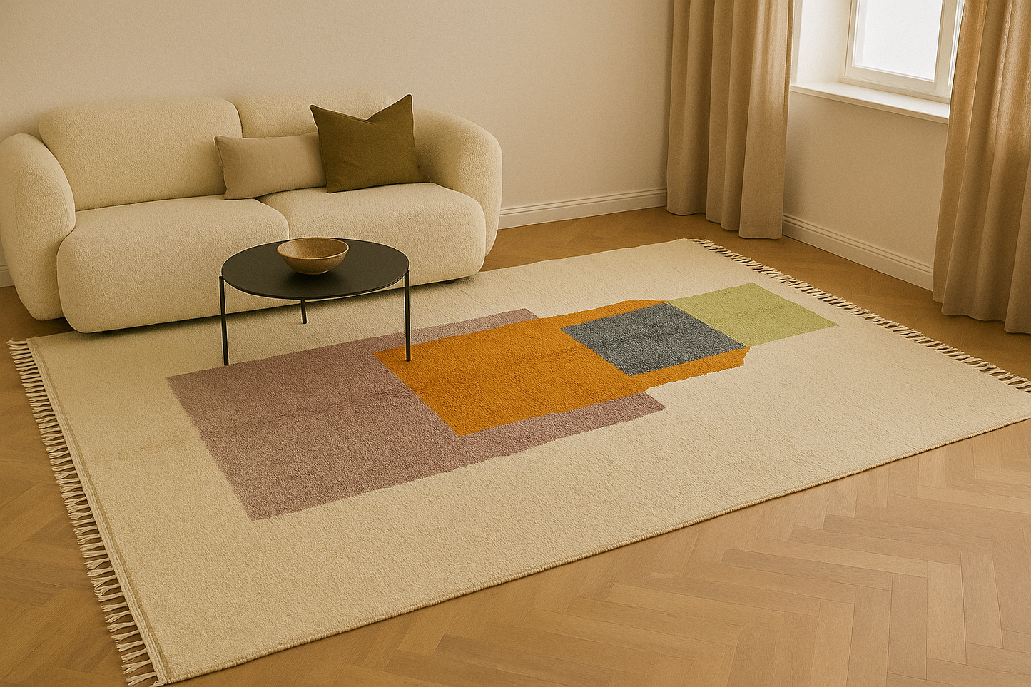 Veil Of The Sahara - 2x3m Boujaad Rug - Handmade 100% Natural Wool & Dyes