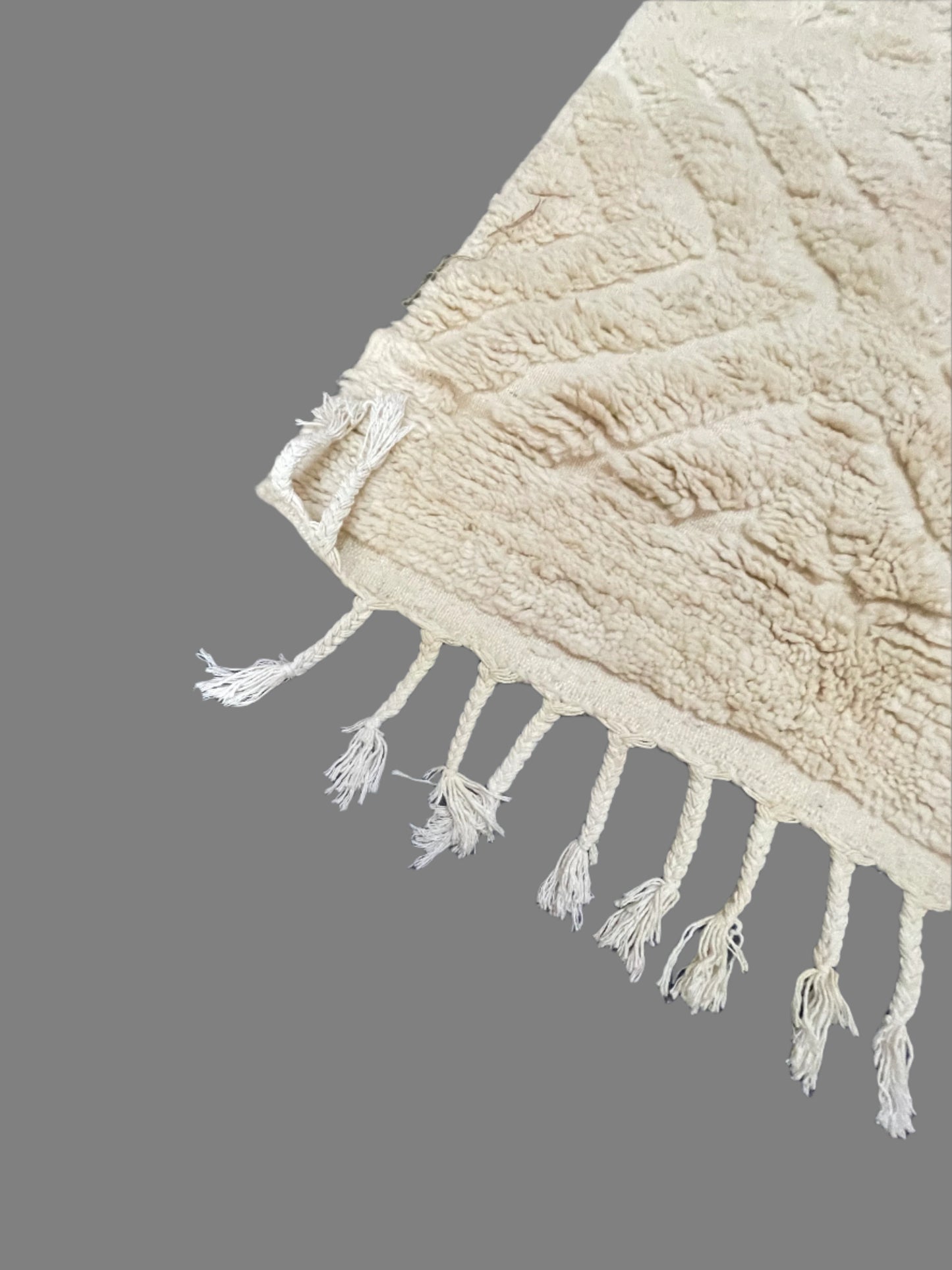 'Muted Sands' - 2.5m x 1.5m Handwoven Beni Ourain Rug 100% Natural Wool & Dyes