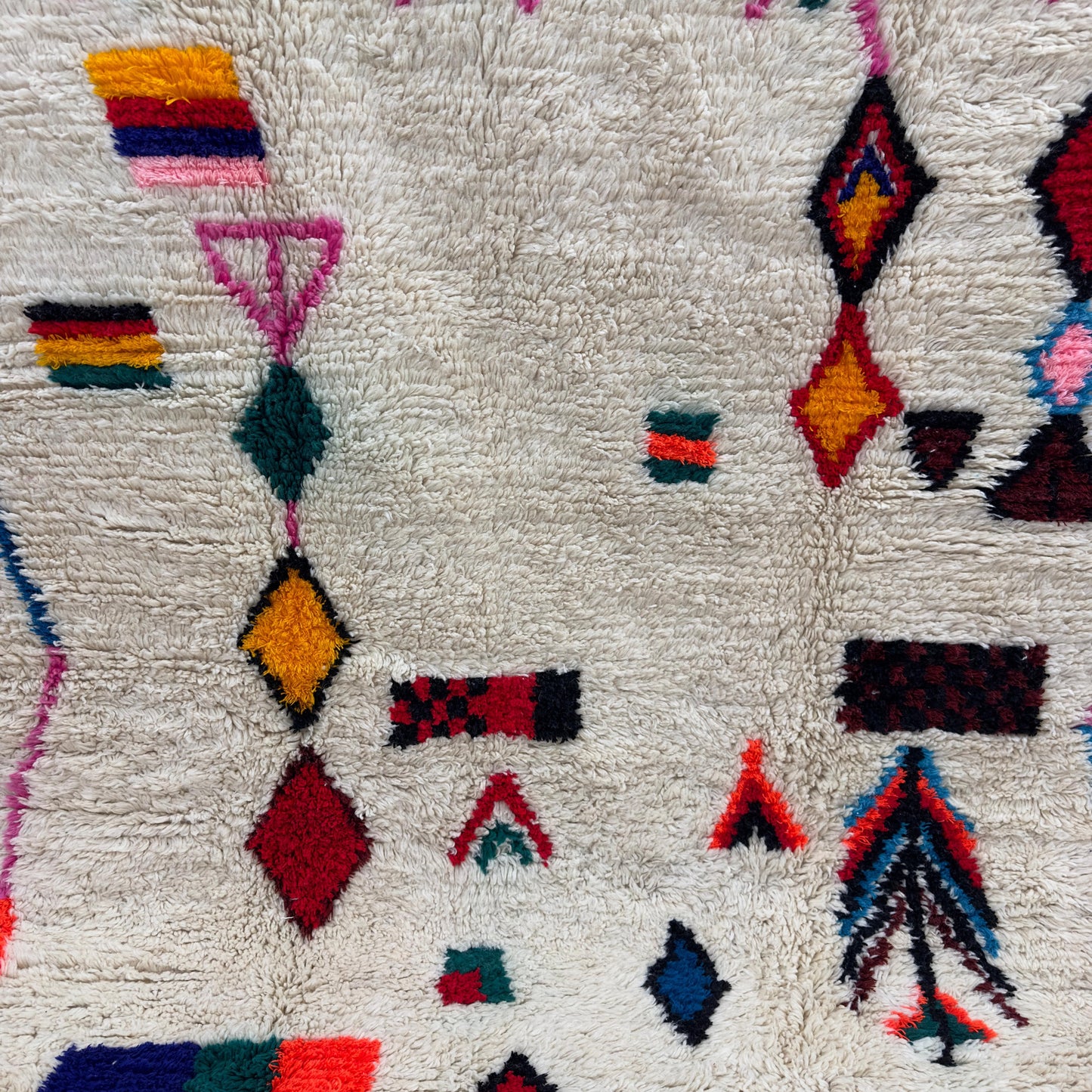 'Mountain Song' Handmade Beni Ourain Rug, 100% Natural wool, 100% Natural Dyes