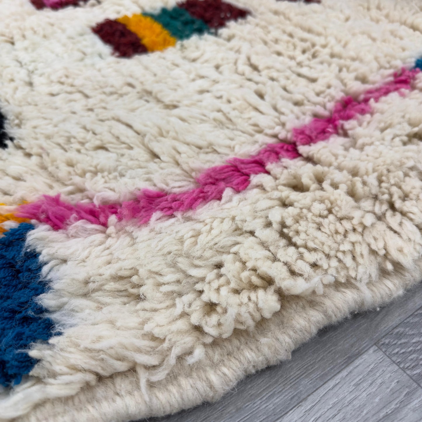 'Mountain Song' Handmade Beni Ourain Rug, 100% Natural wool, 100% Natural Dyes