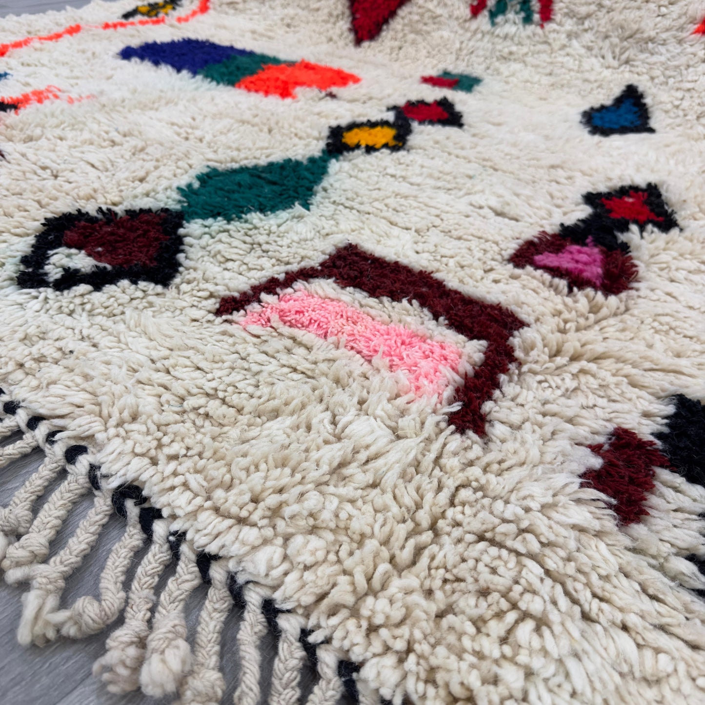 'Mountain Song' Handmade Beni Ourain Rug, 100% Natural wool, 100% Natural Dyes