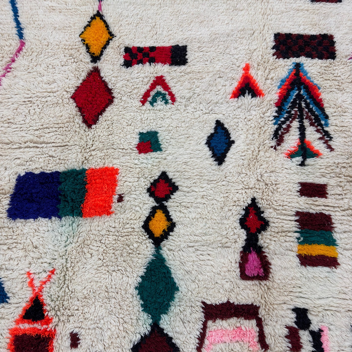'Mountain Song' Handmade Beni Ourain Rug, 100% Natural wool, 100% Natural Dyes