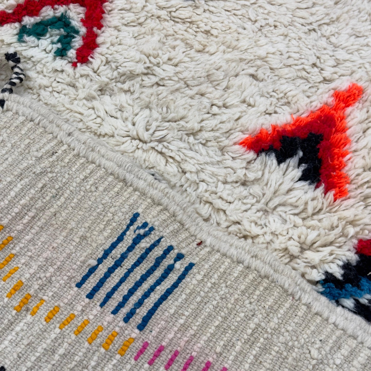 'Mountain Song' Handmade Beni Ourain Rug, 100% Natural wool, 100% Natural Dyes