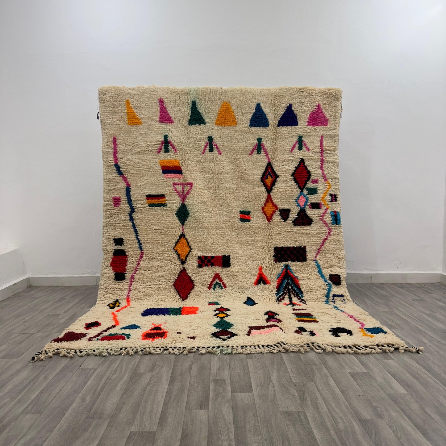 'Mountain Song' Handmade Beni Ourain Rug, 100% Natural wool, 100% Natural Dyes