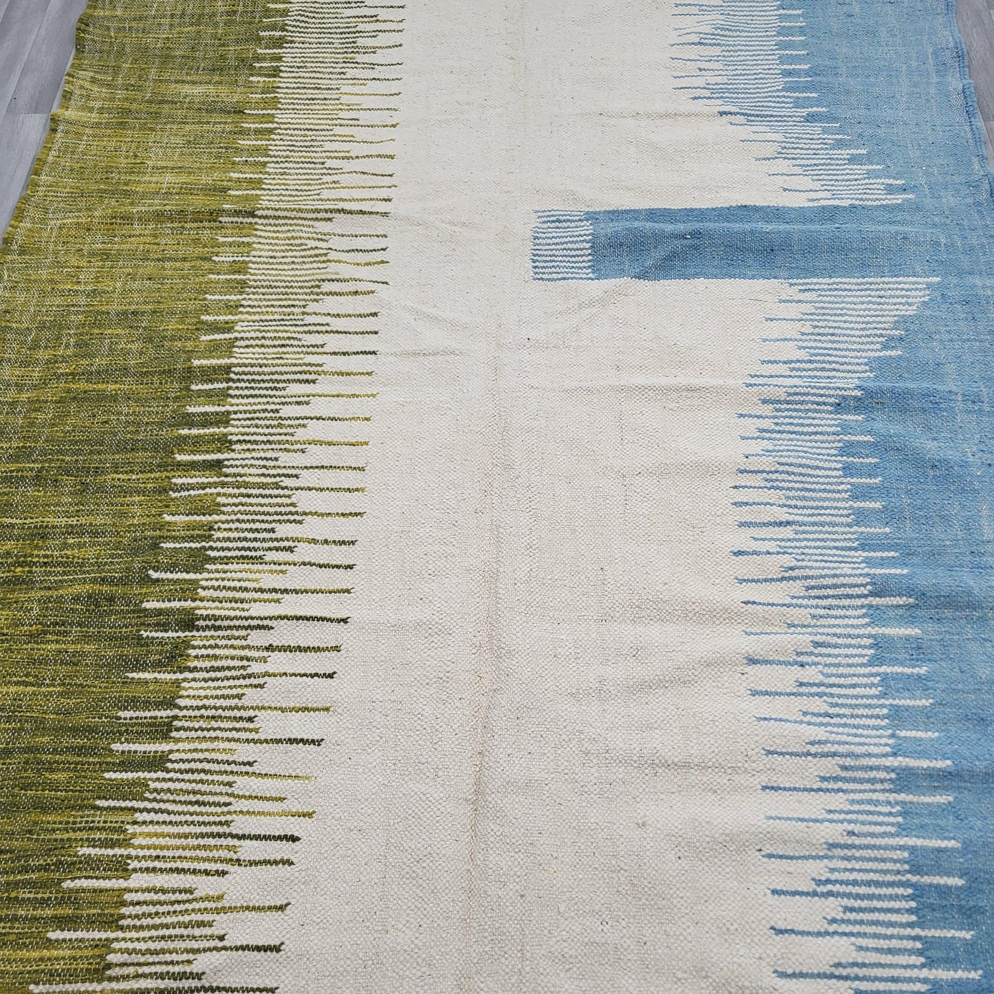 'Earth & Sky' Handwoven Beni Ourain Kilim, 100% Natural Wool & Dyes