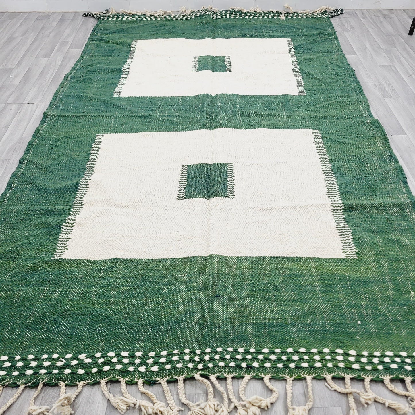 Peace of Ivory, 2x3m Handwoven Beni Ourain Kilim Rug, 100% Natural Wool & Dyes
