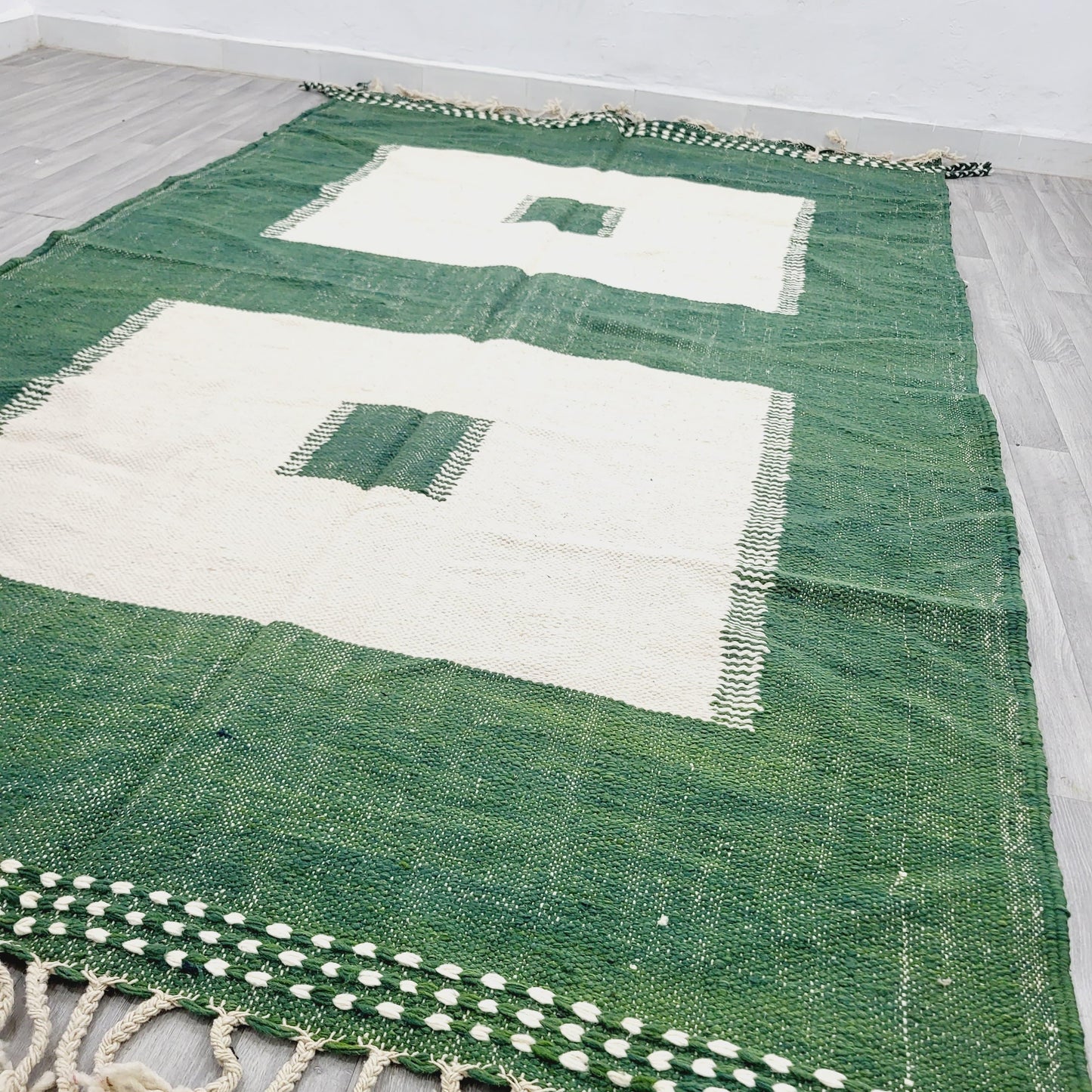 Peace of Ivory, 2x3m Handwoven Beni Ourain Kilim Rug, 100% Natural Wool & Dyes