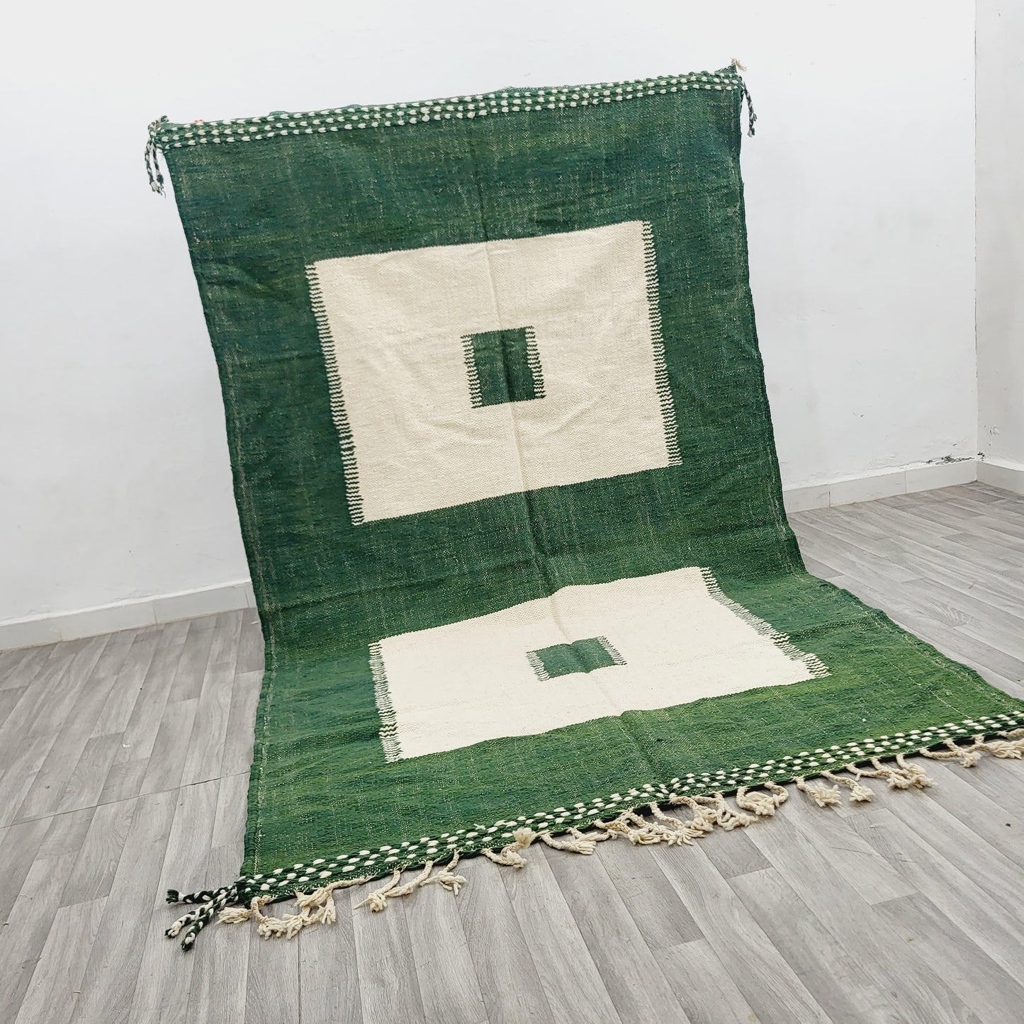 Peace of Ivory, 2x3m Handwoven Beni Ourain Kilim Rug, 100% Natural Wool & Dyes