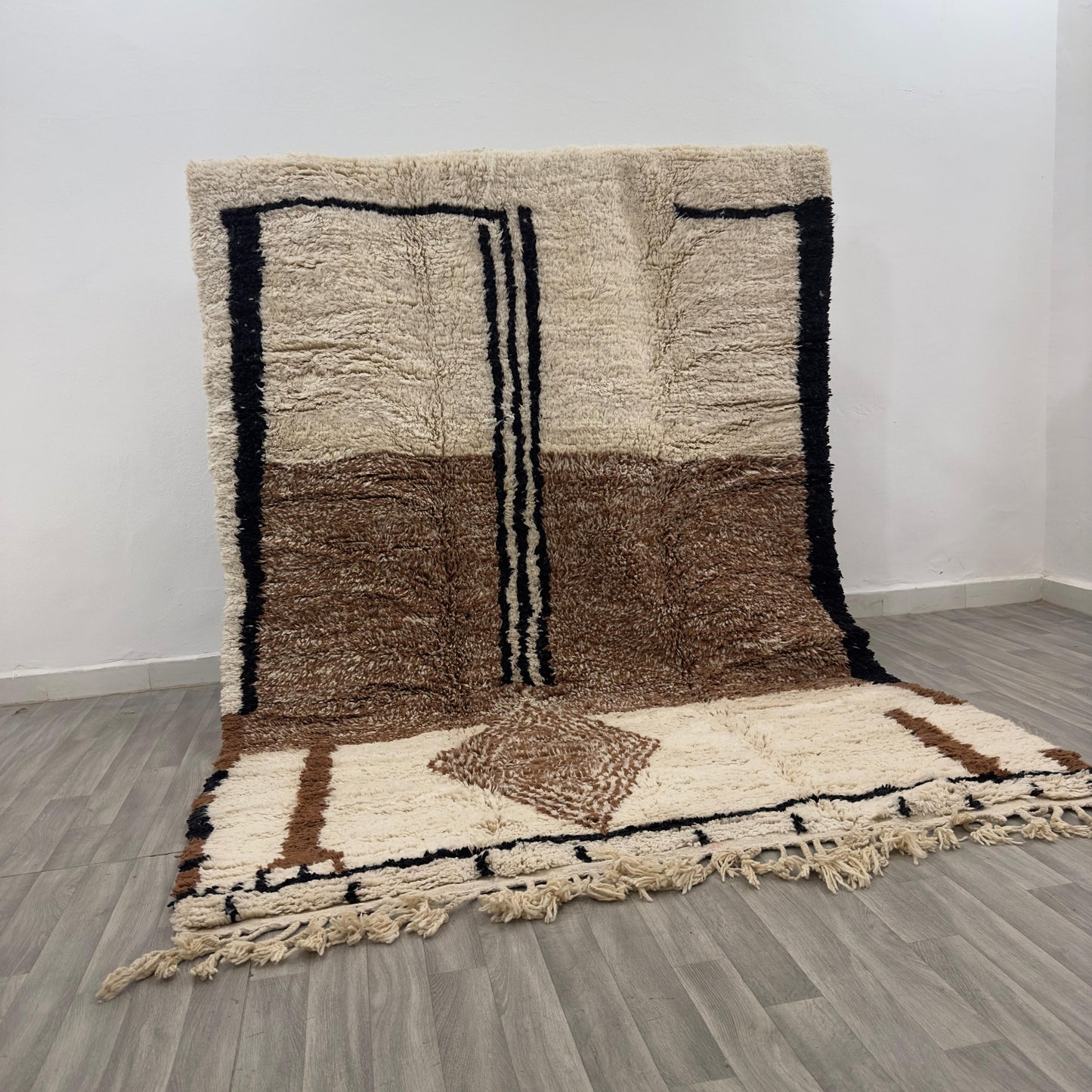 'Atlas Sun' 2x3 Metre Handwoven Beni Ourain Rug, 100% Natural Wool & Dyes