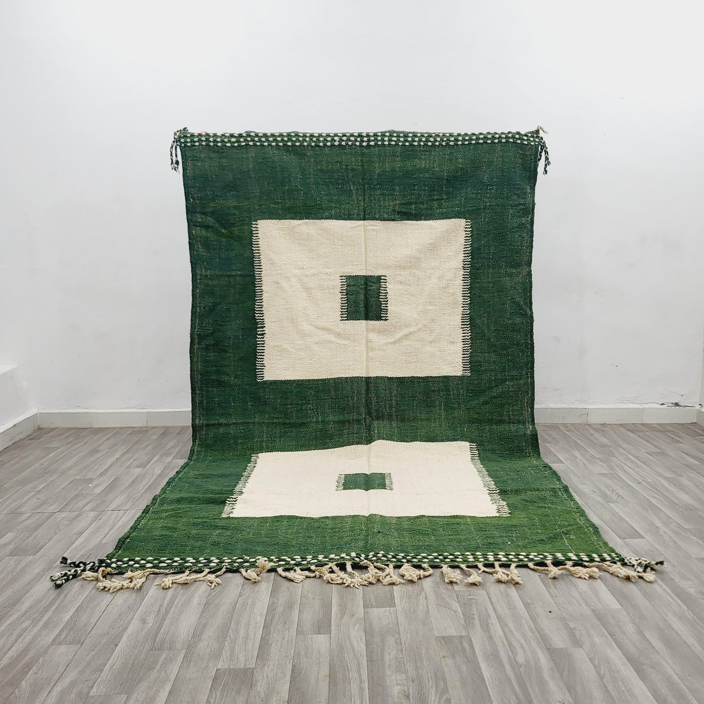 Peace of Ivory, 2x3m Handwoven Beni Ourain Kilim Rug, 100% Natural Wool & Dyes