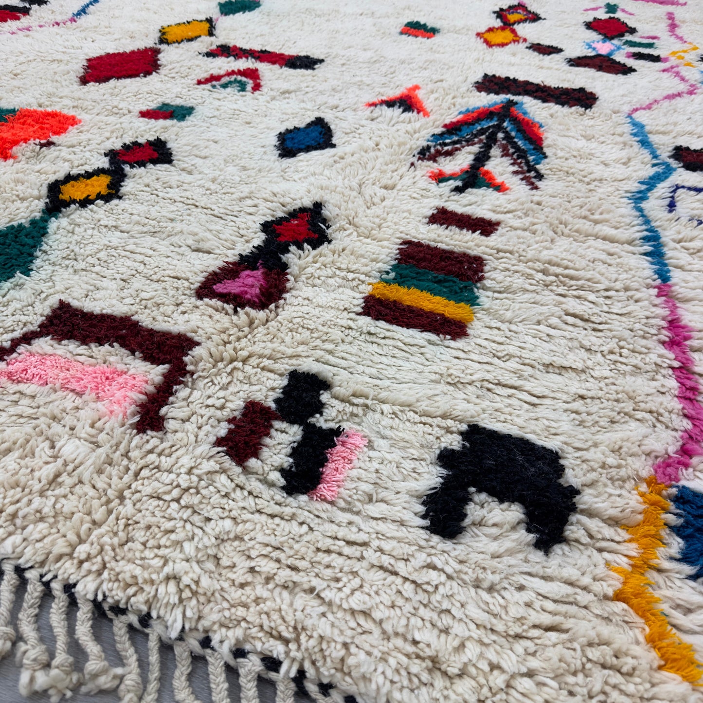 'Mountain Song' Handmade Beni Ourain Rug, 100% Natural wool, 100% Natural Dyes