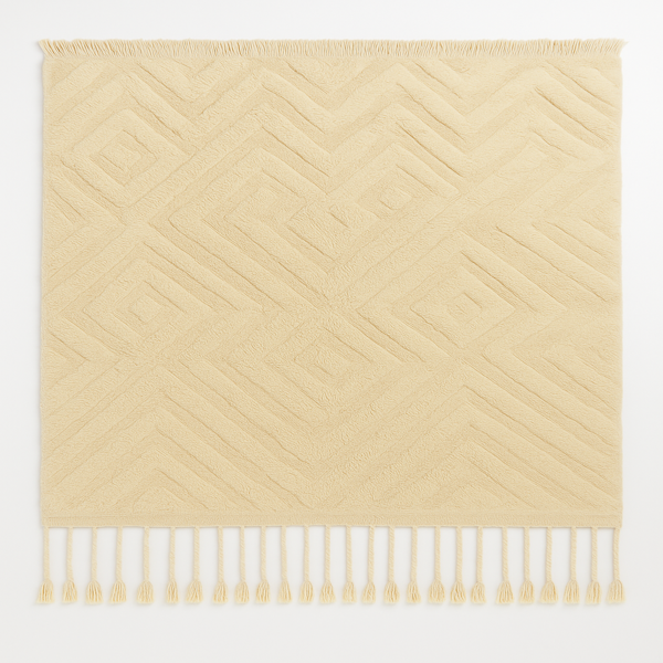 'Muted Sands' - 2.5m x 1.5m Handwoven Beni Ourain Rug 100% Natural Wool & Dyes