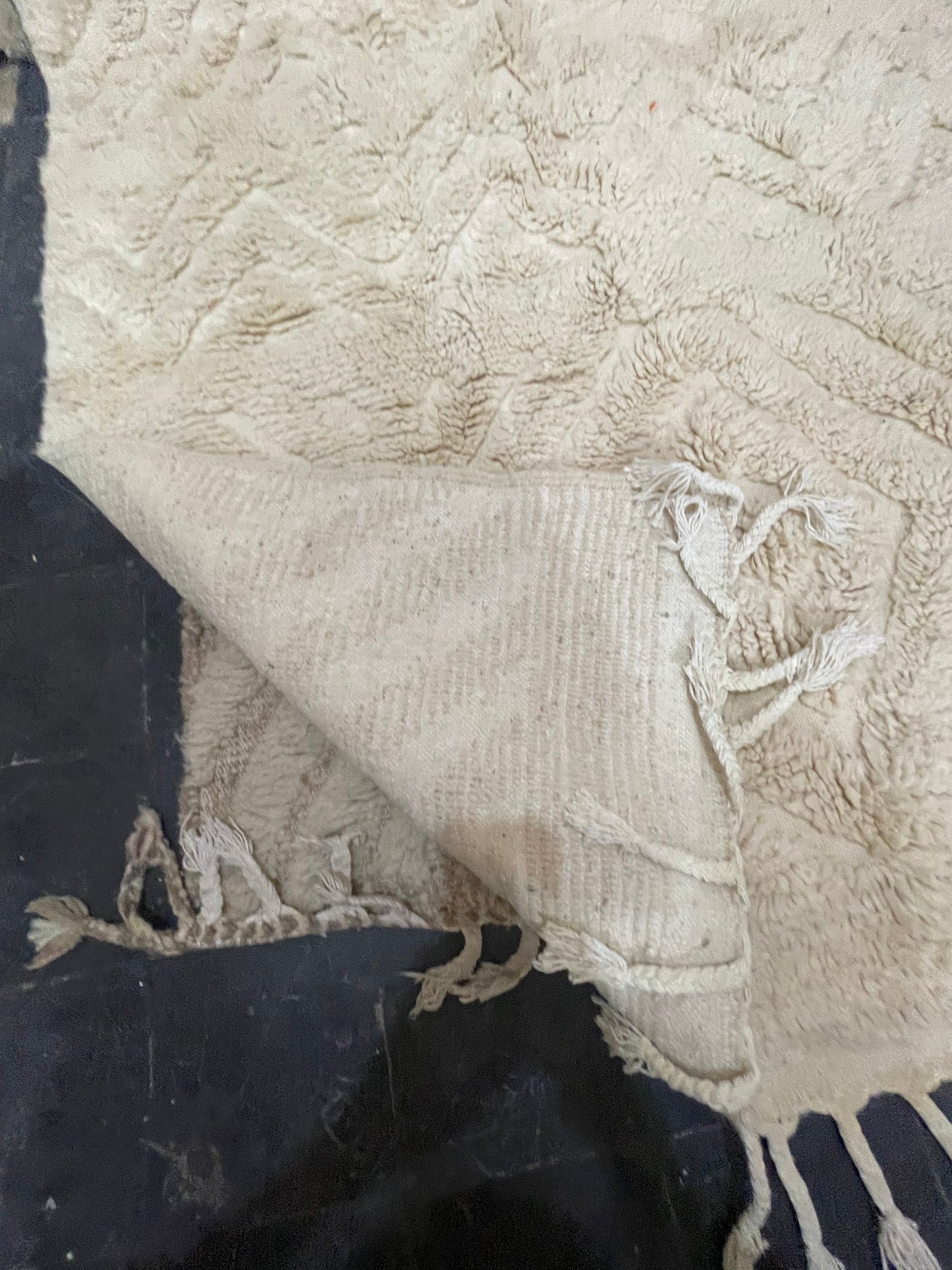 'Muted Sands' - 2.5m x 1.5m Handwoven Beni Ourain Rug 100% Natural Wool & Dyes