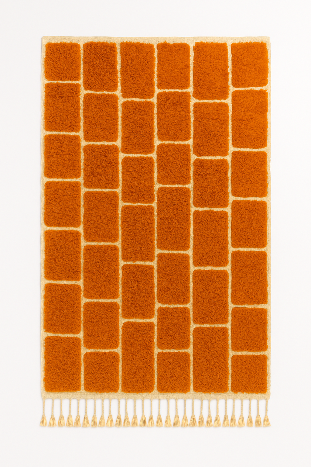 'Citrus Steps' – 2.5m x 1.5m Handwoven Beni Ourain Rug - 100% Natural Wool and Dyes