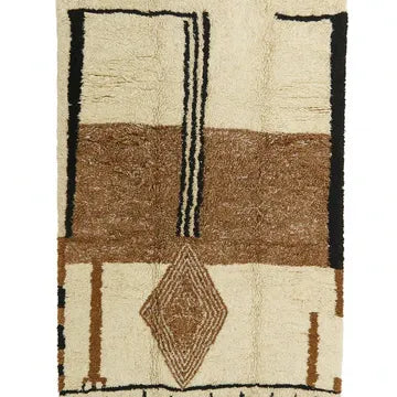 'Atlas Sun' 2x3 Metre Handwoven Beni Ourain Rug, 100% Natural Wool & Dyes