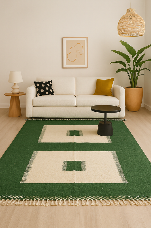 Peace of Ivory, 2x3m Handwoven Beni Ourain Kilim Rug, 100% Natural Wool & Dyes