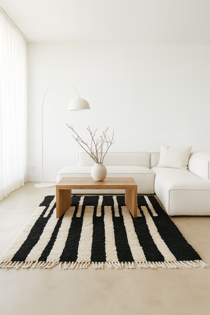 'Lunaire' Handmade Beni Ourain Rug, 100% Natural Wool, 100% Dyes - 2x3m