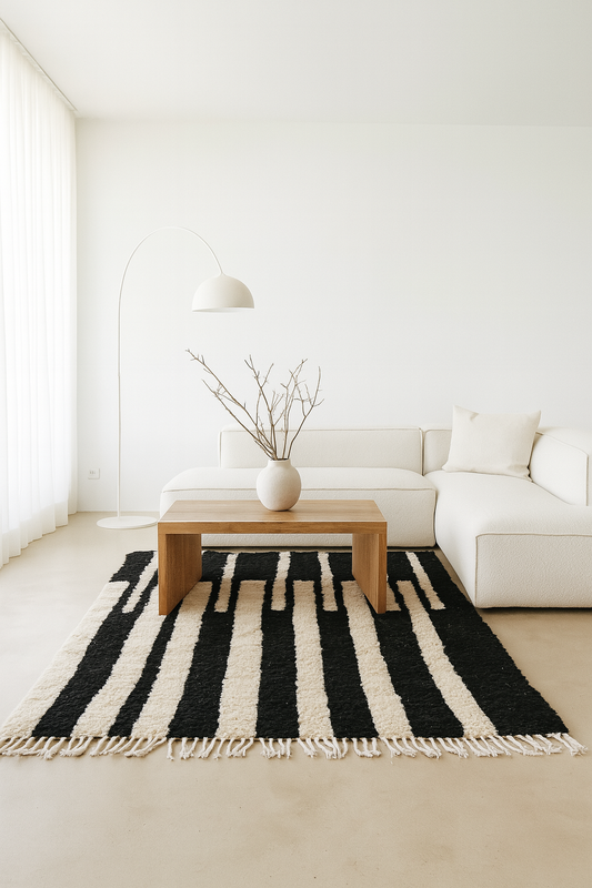 'Lunaire' Handmade Beni Ourain Rug, 100% Natural Wool, 100% Dyes - 2x3m