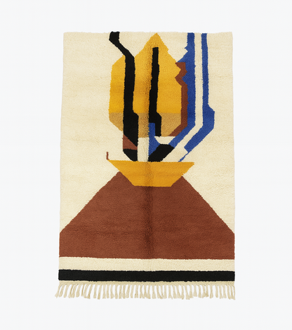 'Kasbah Flame' 1.7m x 2.5m Handwoven Boujaad Rug - 100% Natural Wool & Dyes