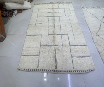 Whisper – Handwoven Beni Ourain Rug (2.75m x 1.65m) - 100% Natural Wool & Dyes