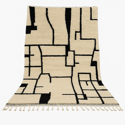 'Labyrinthia' 2x3 Metre  Handwoven Beni Ourain Rug, 100% Natural Wool & and Dyes