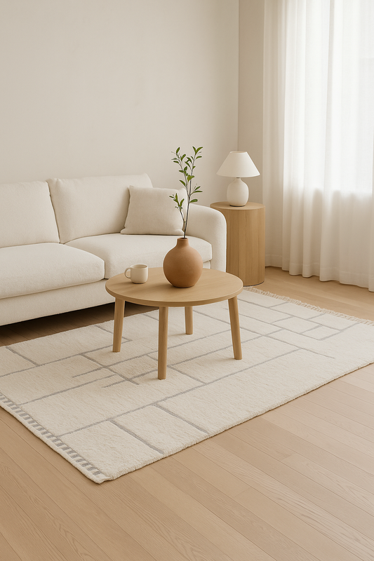 Whisper – Handwoven Beni Ourain Rug (2.75m x 1.65m) - 100% Natural Wool & Dyes