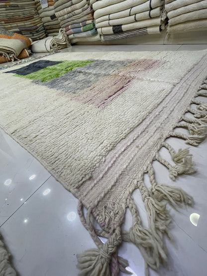 'Echoed Layers' 1.5 x 2.4m Handwoven Boujaad Rug - 100% Natural Wool and Dyes
