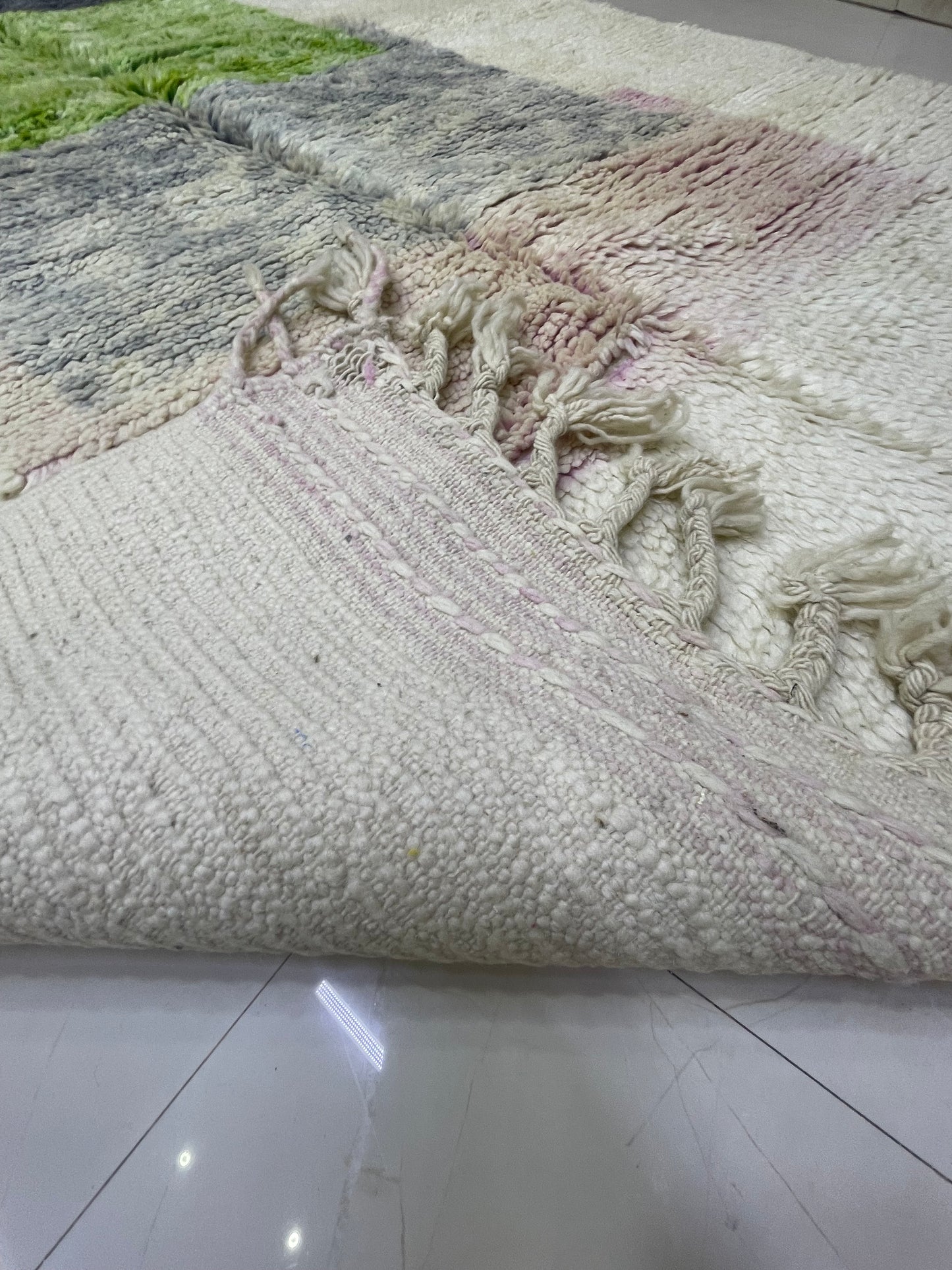 'Echoed Layers' 1.5 x 2.4m Handwoven Boujaad Rug - 100% Natural Wool and Dyes