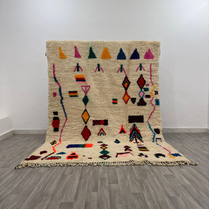'Mountain Song' Handmade Beni Ourain Rug, 100% Natural wool, 100% Natural Dyes