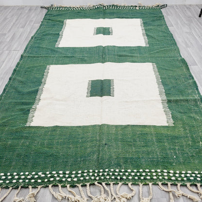 Peace of Ivory, 2x3m Handwoven Beni Ourain Kilim Rug, 100% Natural Wool & Dyes