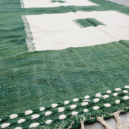 Peace of Ivory, 2x3m Handwoven Beni Ourain Kilim Rug, 100% Natural Wool & Dyes