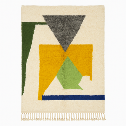 'Nomad Mirage' 2.5x1.5m Handwoven Beni Ourain Rug 100% Natural Wool & Dyes